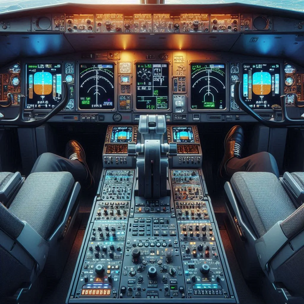Image Of An Airplane Cockpit With Autopilot Controls.