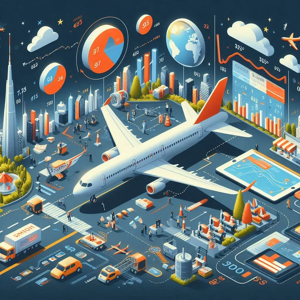 Infographic Showing Airline Industry Revenue Statistics.