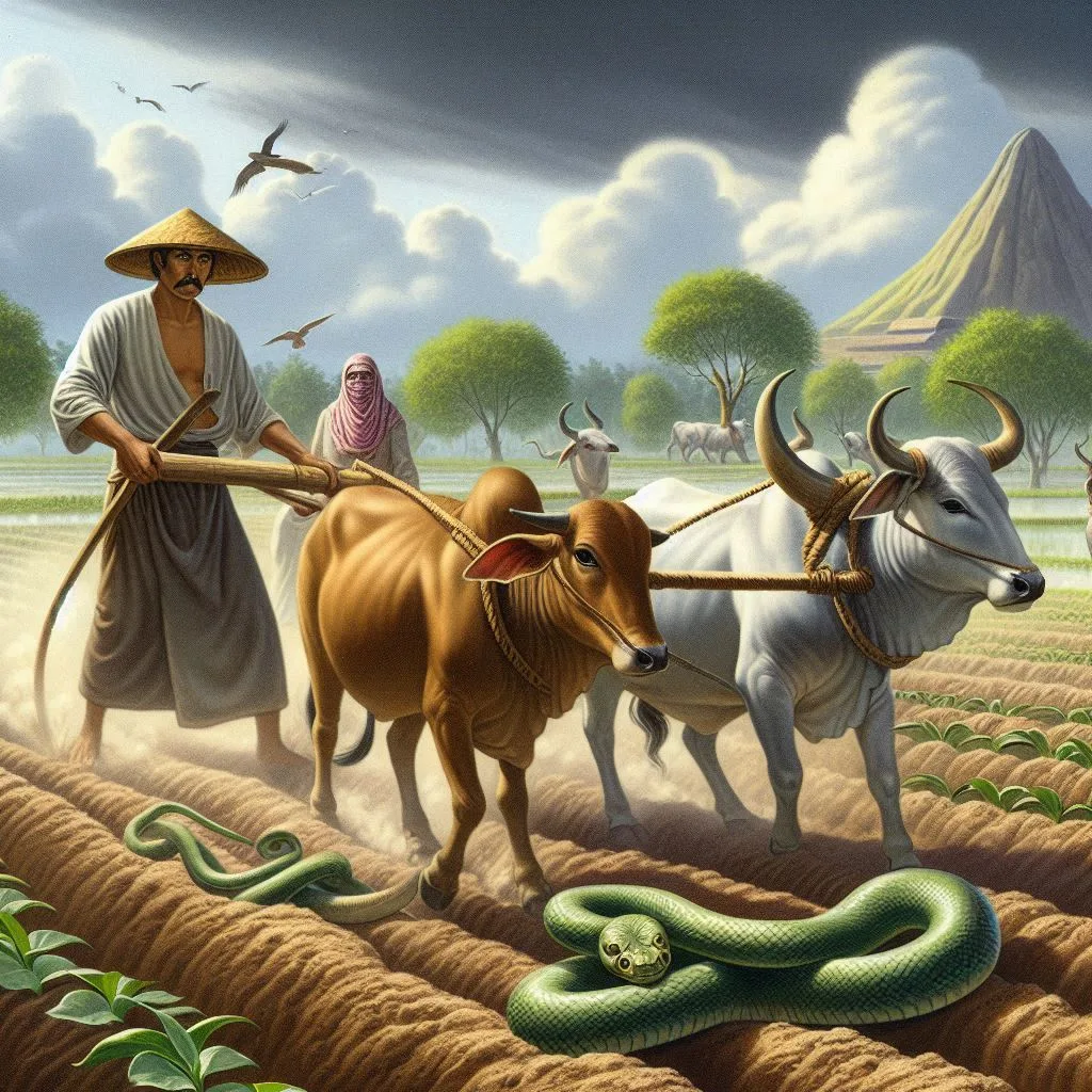While Ploughing The Field, The Peasant Accidentally Killed Three Baby Snakes