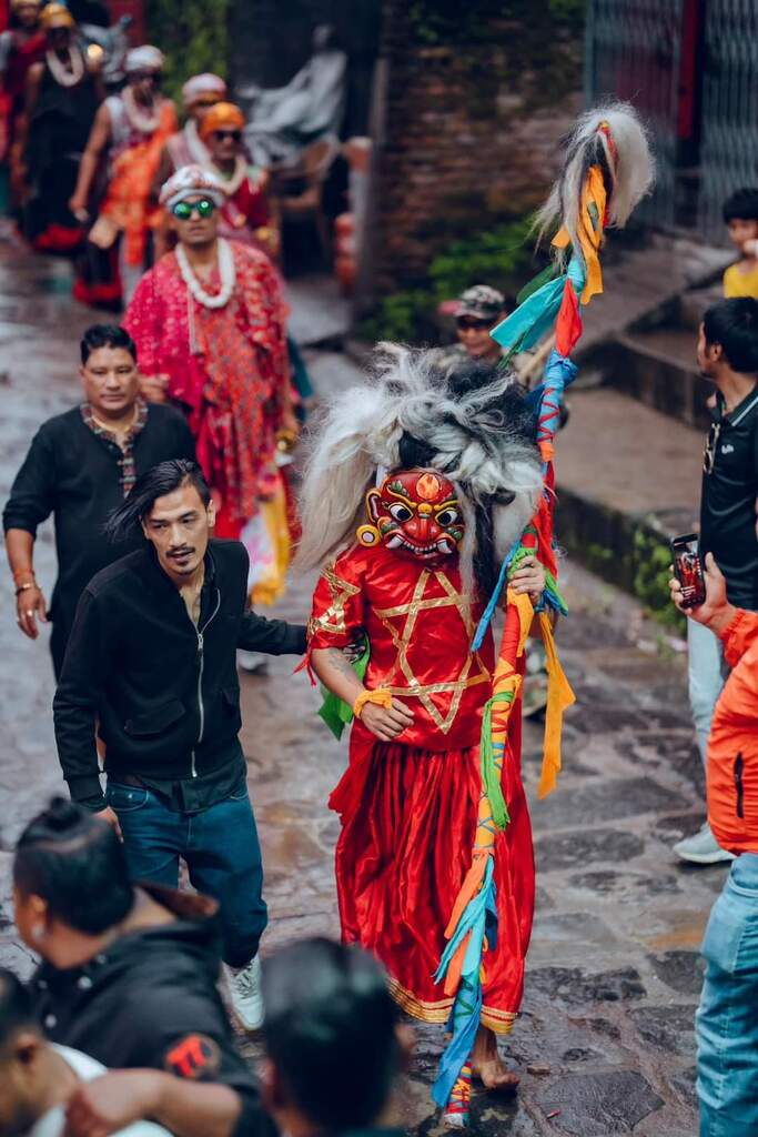 LAKHEY (1) » Post of Day Lakhey walking on street of bhaktapur