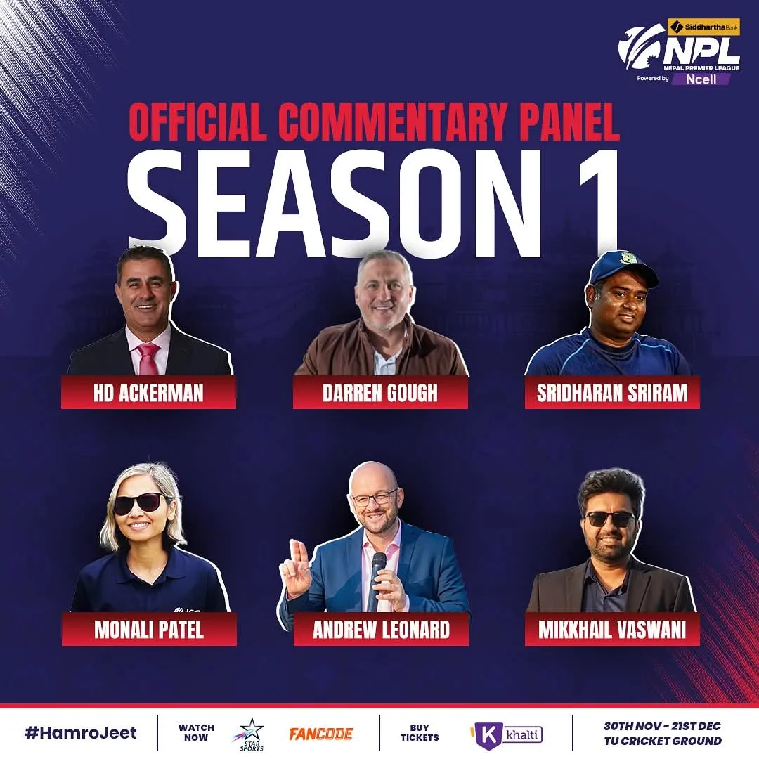 Nepal Premier League 2024 Commentary Panel List